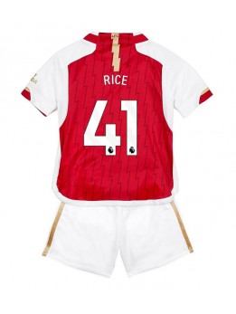 Otroški Nogometna dresi replika Arsenal Declan Rice #41 Domači 2023-24 Kratek rokav (+ hlače)